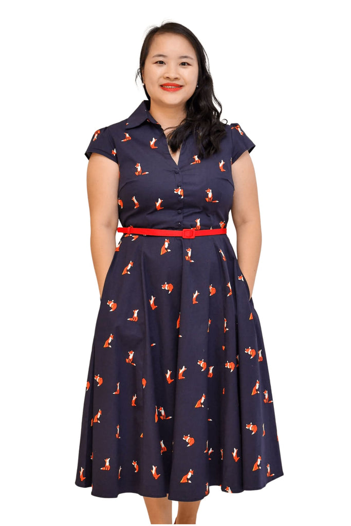 Foxy Lady Collared Vintage T Shirt Cotton Dress