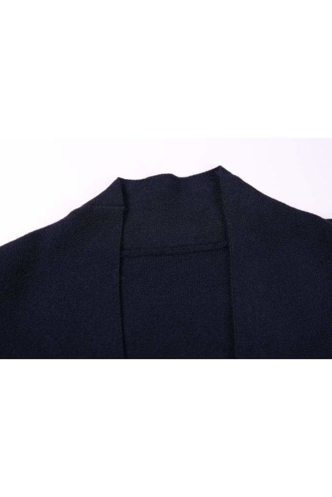 Navy Knitted Jacket and Belt