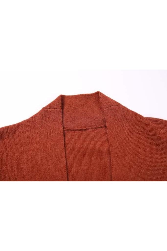 Rust Red Knitted Jacket and Belt